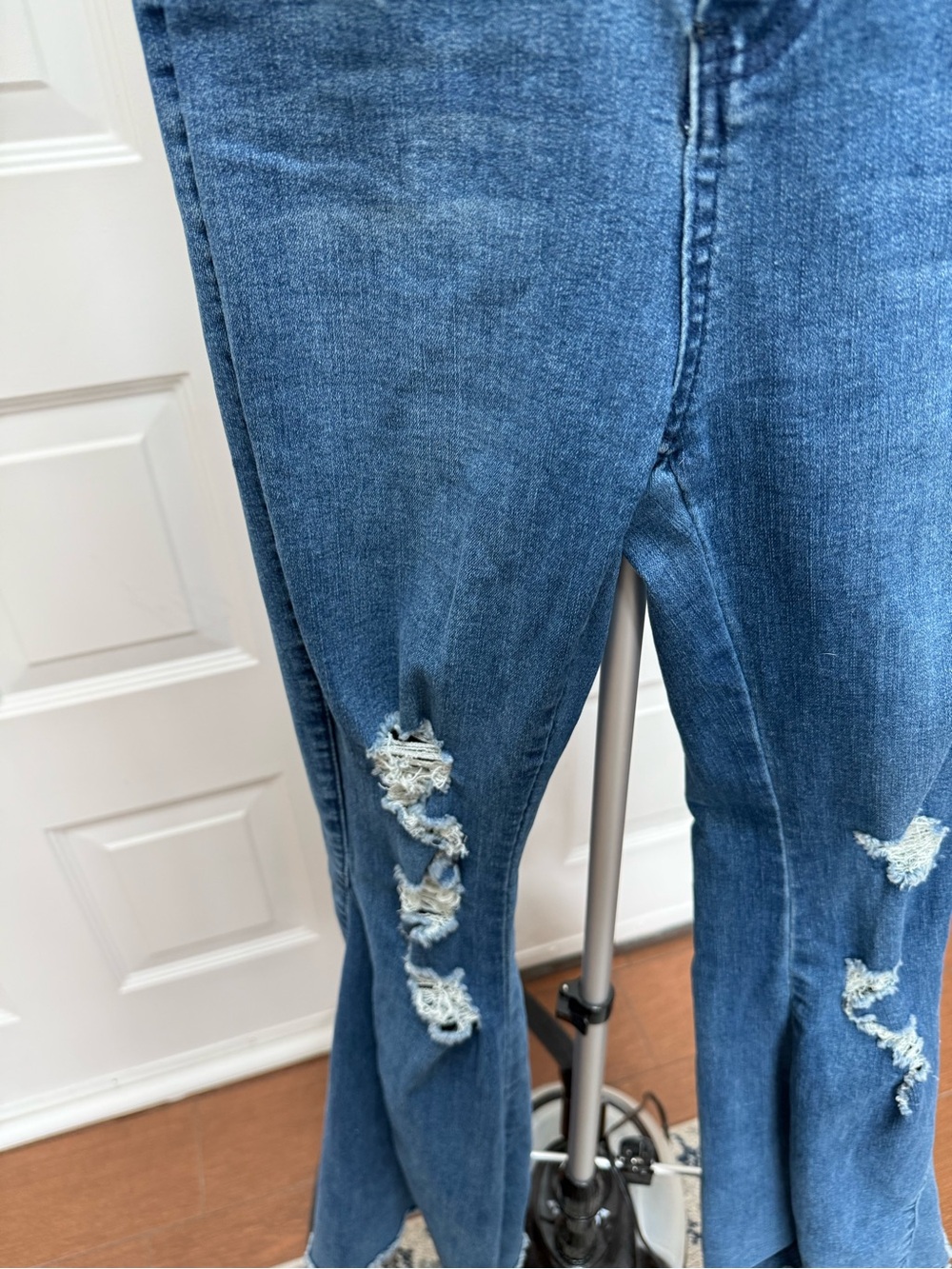 Rue21 Distressed Dark Blue Flare Jeans - Picture 3 of 7
